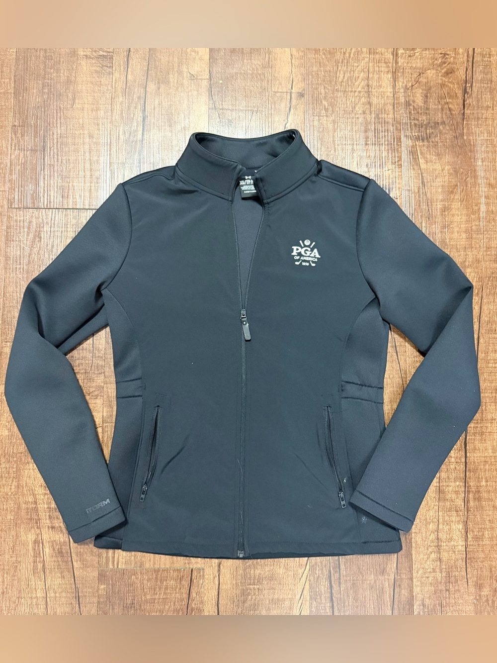 Under Armour | PGA Storm Jacket | Black Full Zip Golf Athletic Layer | XS